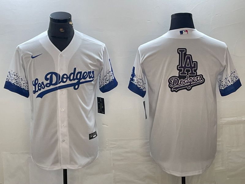 Men 2025 Los Angeles Dodgers Blank White City edition Nike MLB Jersey style 6234
